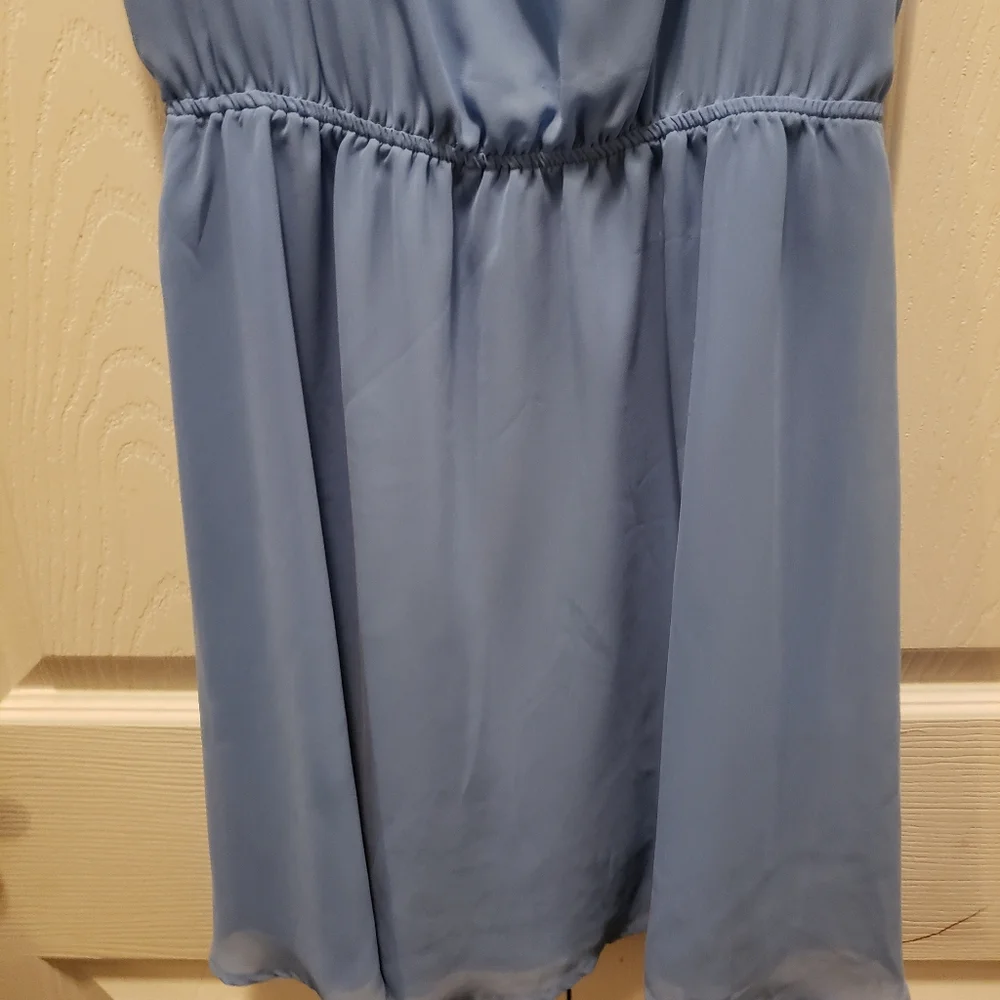 Mine Mini Cross Back‎ Blue Fully Lined Dress Size Meduim.